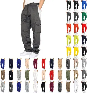 Mens Cargo Sweatpants Overalls Casual Pocket Sport Work Casual Trouser Pants Trousers Straight Leg Joggers