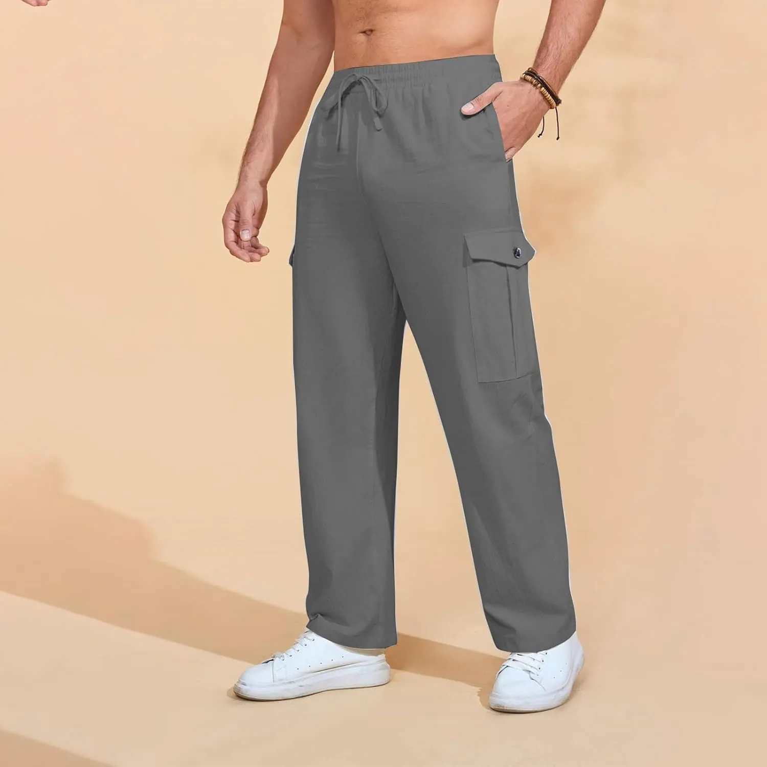 Mens Casual Pants Cargo Pants Men Wide Leg Baggy Going Out Athletic Outdoor Lightweight Casual Fishing
