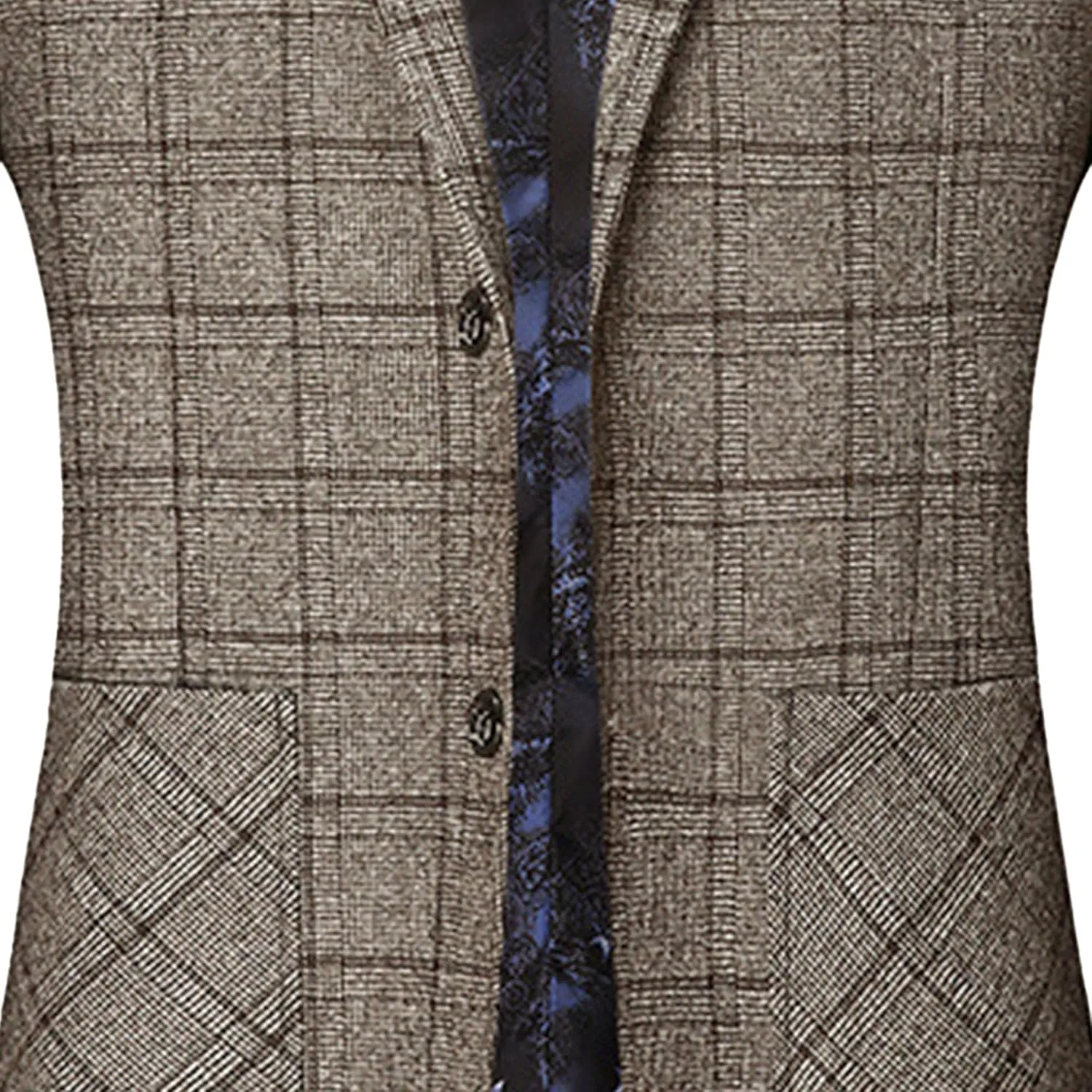 Mens Casual Suit Blazer Jackets Slim Fit Plaid Business Sports Coat One Button Suit Jacket Lightweight Wedding