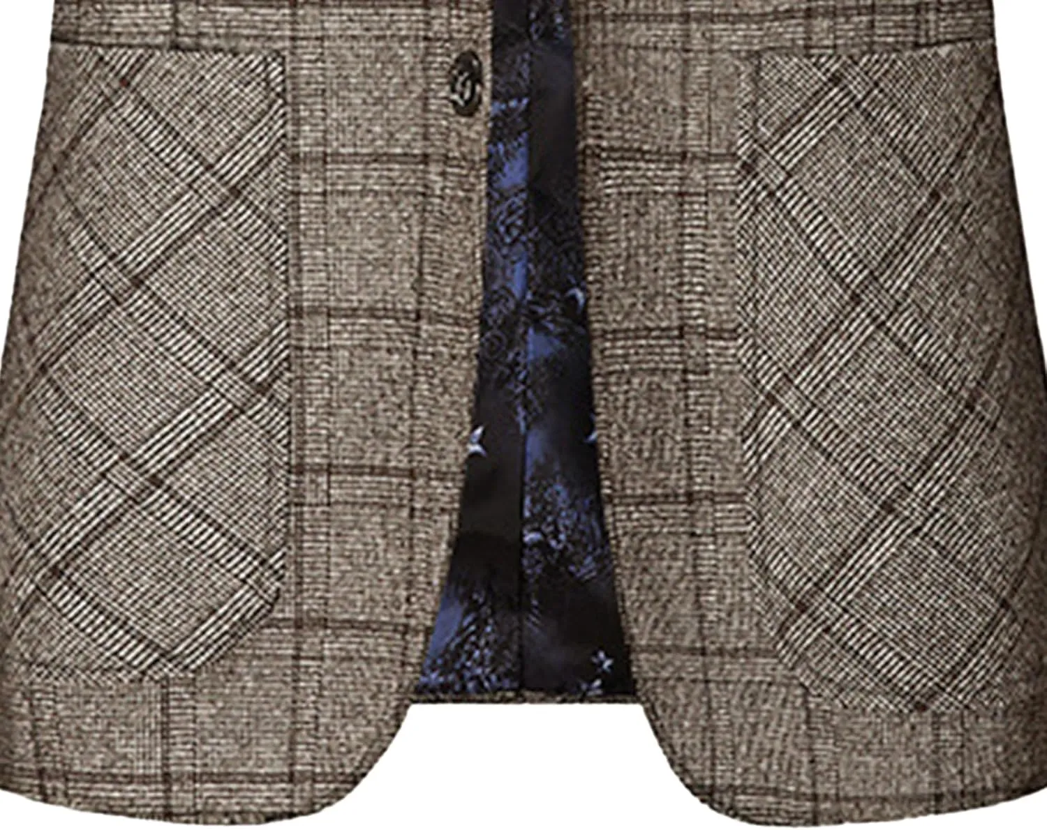 Mens Casual Suit Blazer Jackets Slim Fit Plaid Business Sports Coat One Button Suit Jacket Lightweight Wedding