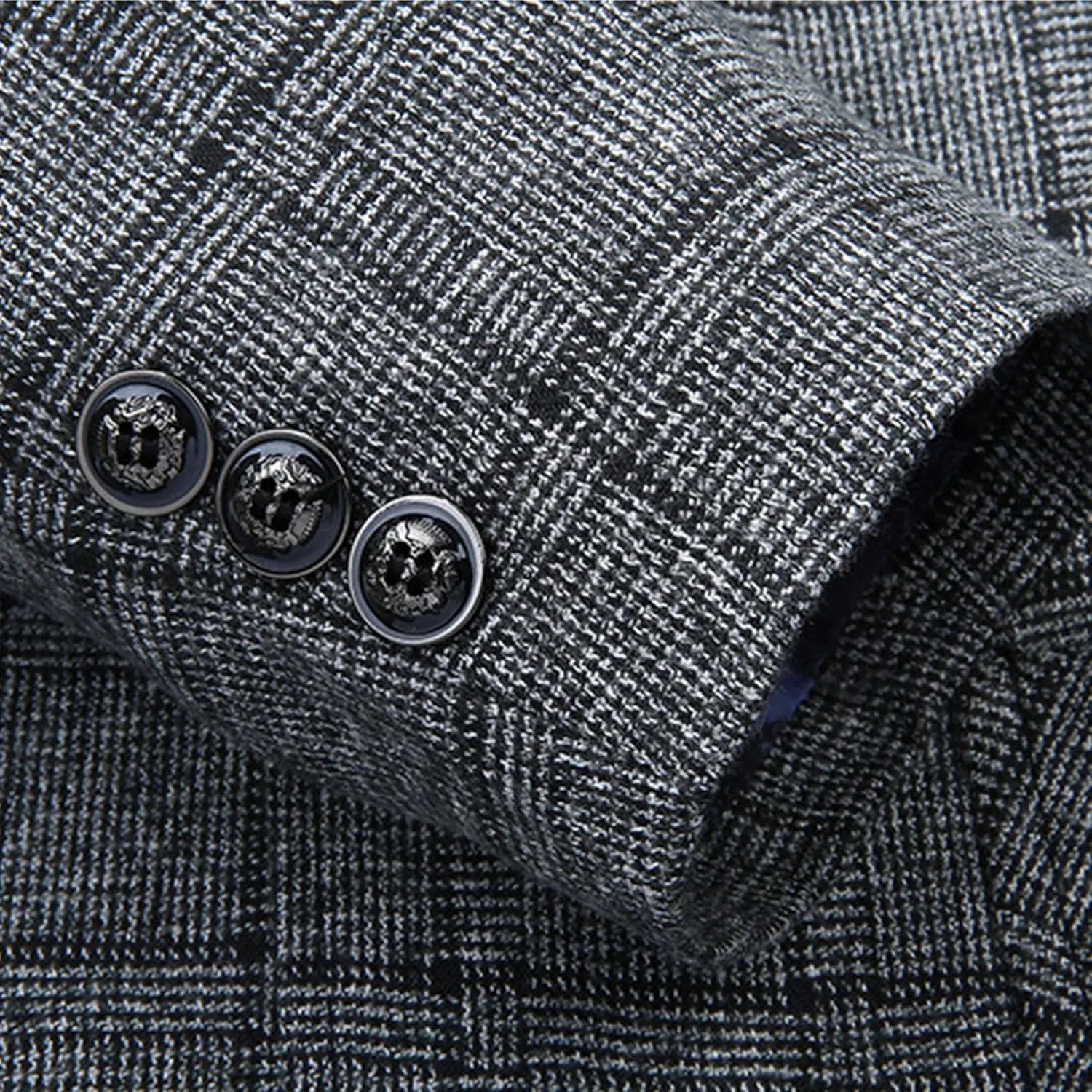 Mens Casual Suit Blazer Jackets Slim Fit Plaid Business Sports Coat One Button Suit Jacket Lightweight Wedding