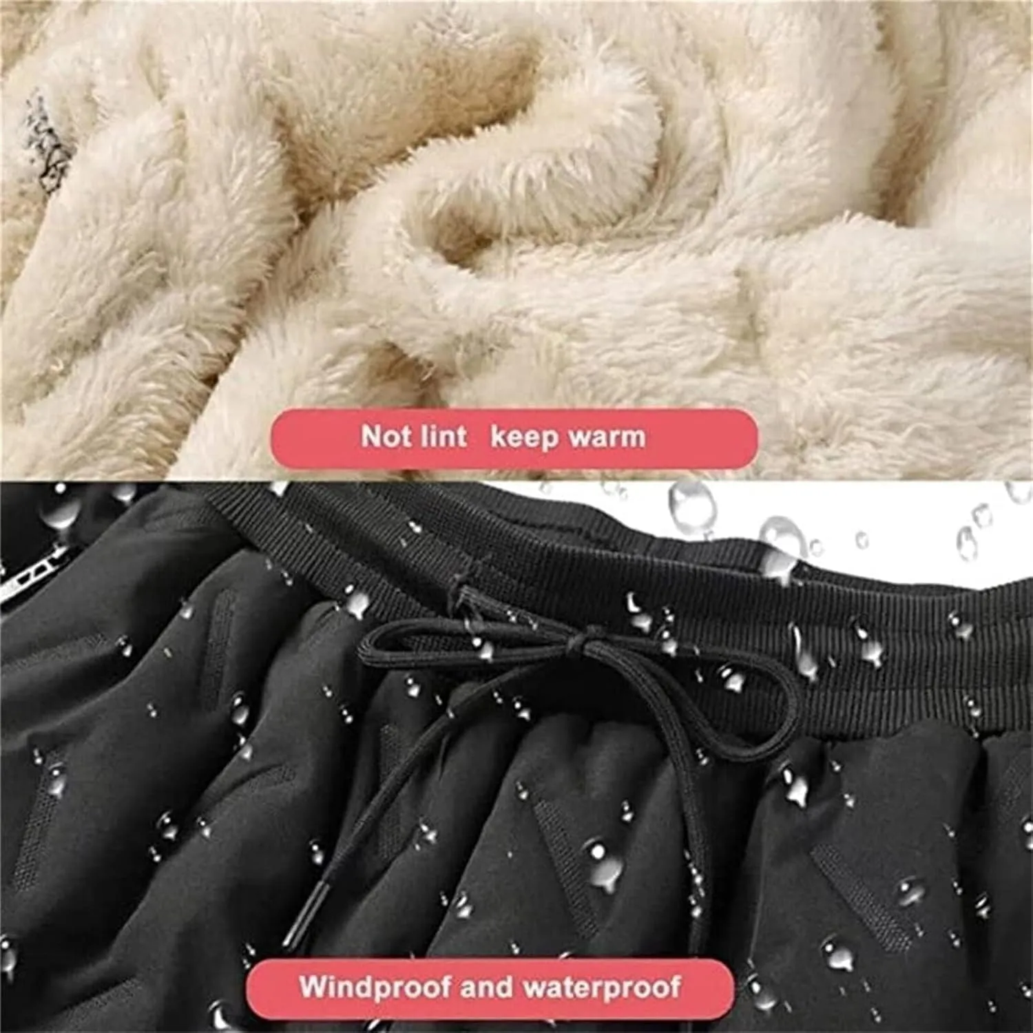 Men's Winter Fleece Pants, Sports Jogger Pants, Warm Sherpa Lined Sweatpants, Thicken Athletic Pants