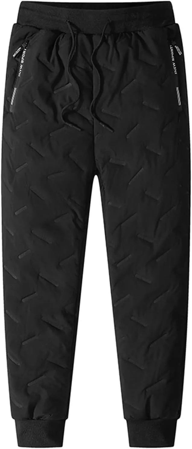 Men's Winter Fleece Pants, Sports Jogger Pants, Warm Sherpa Lined Sweatpants, Thicken Athletic Pants