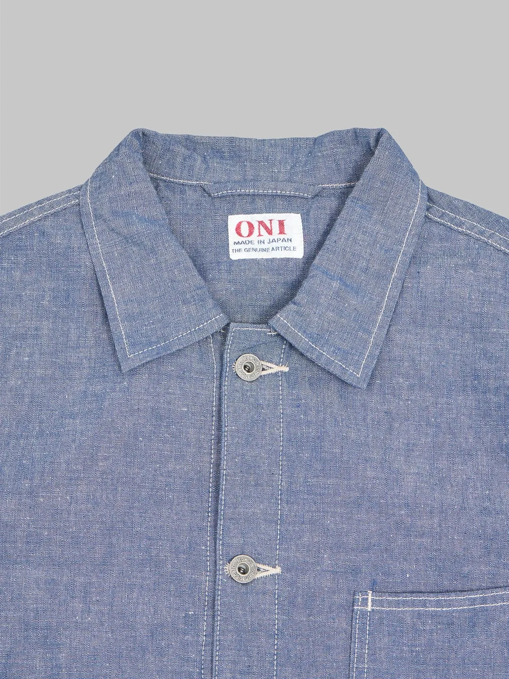 Premium ONI Denim 8.3oz Heavy Chambray Blue Gray Coverall