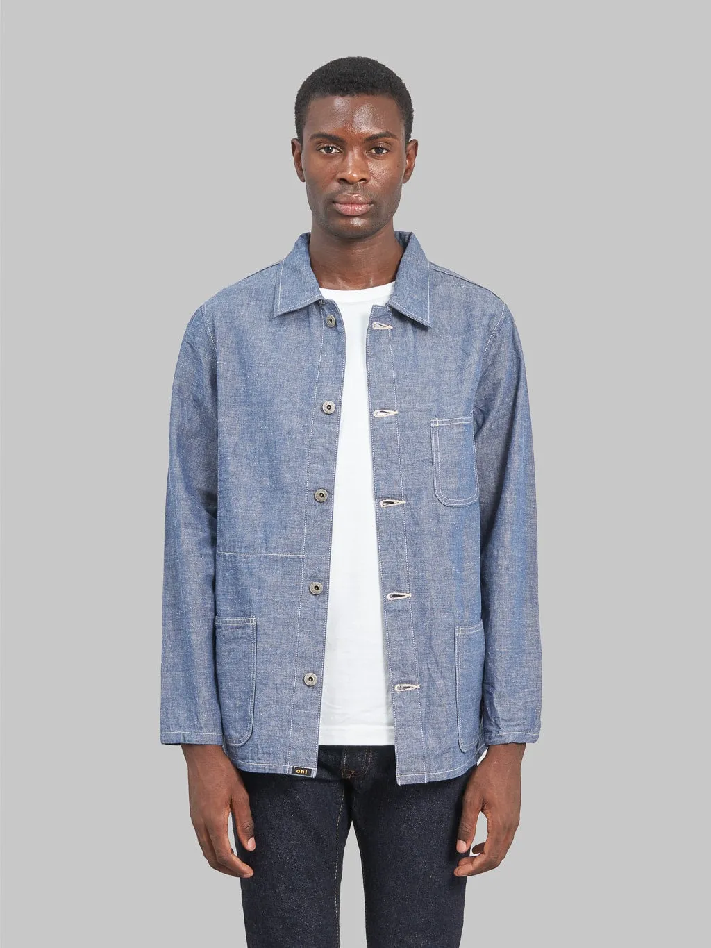 Premium ONI Denim 8.3oz Heavy Chambray Blue Gray Coverall