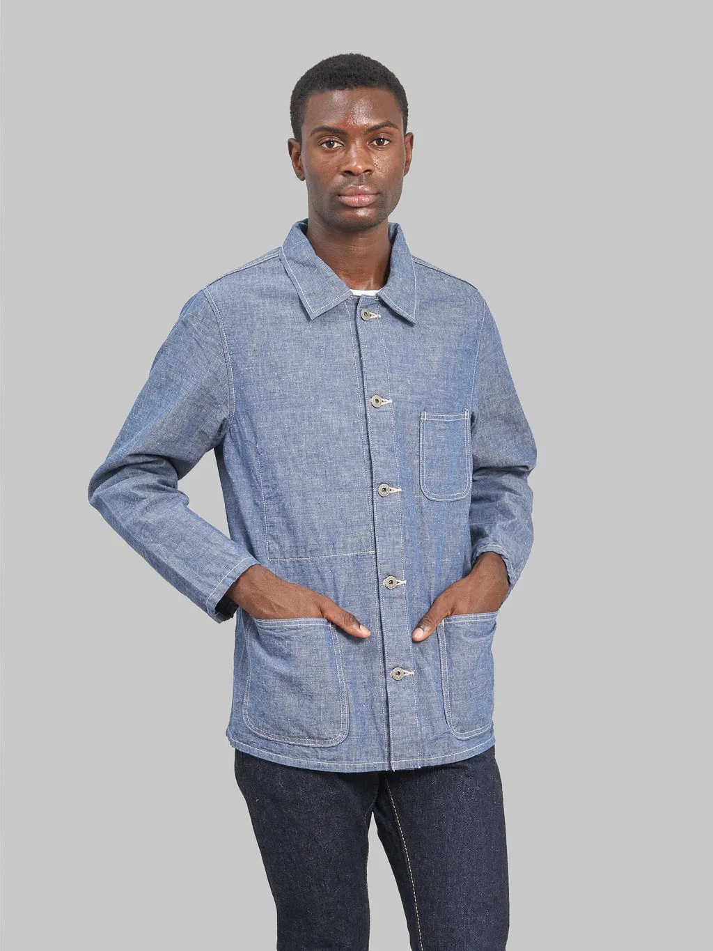 Premium ONI Denim 8.3oz Heavy Chambray Blue Gray Coverall