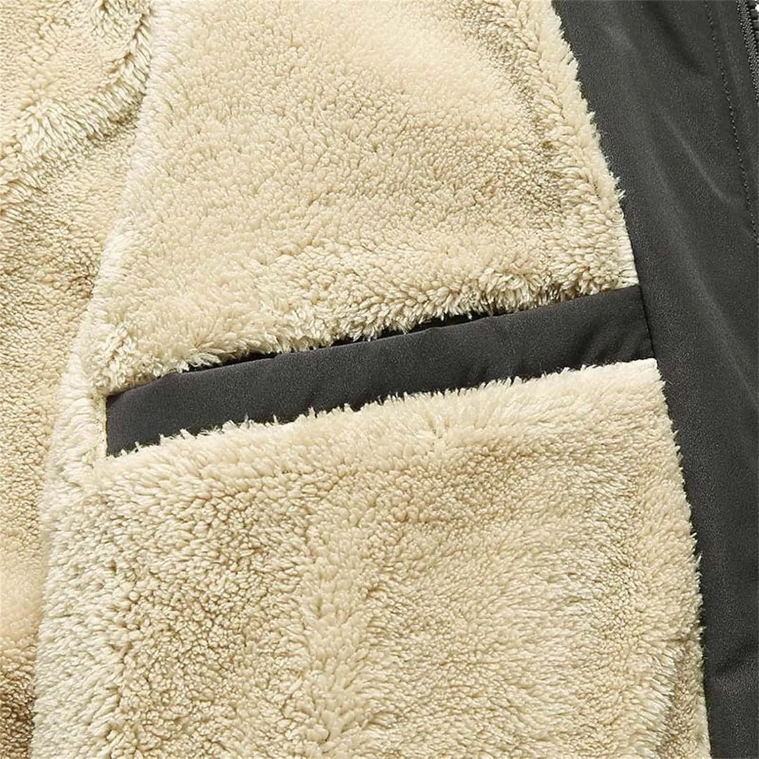 Puffer Jacket Men Thicken Fleece Casual Jackets Zipper Oversized Windproof Coats Solid Warm Outfits with Pockets