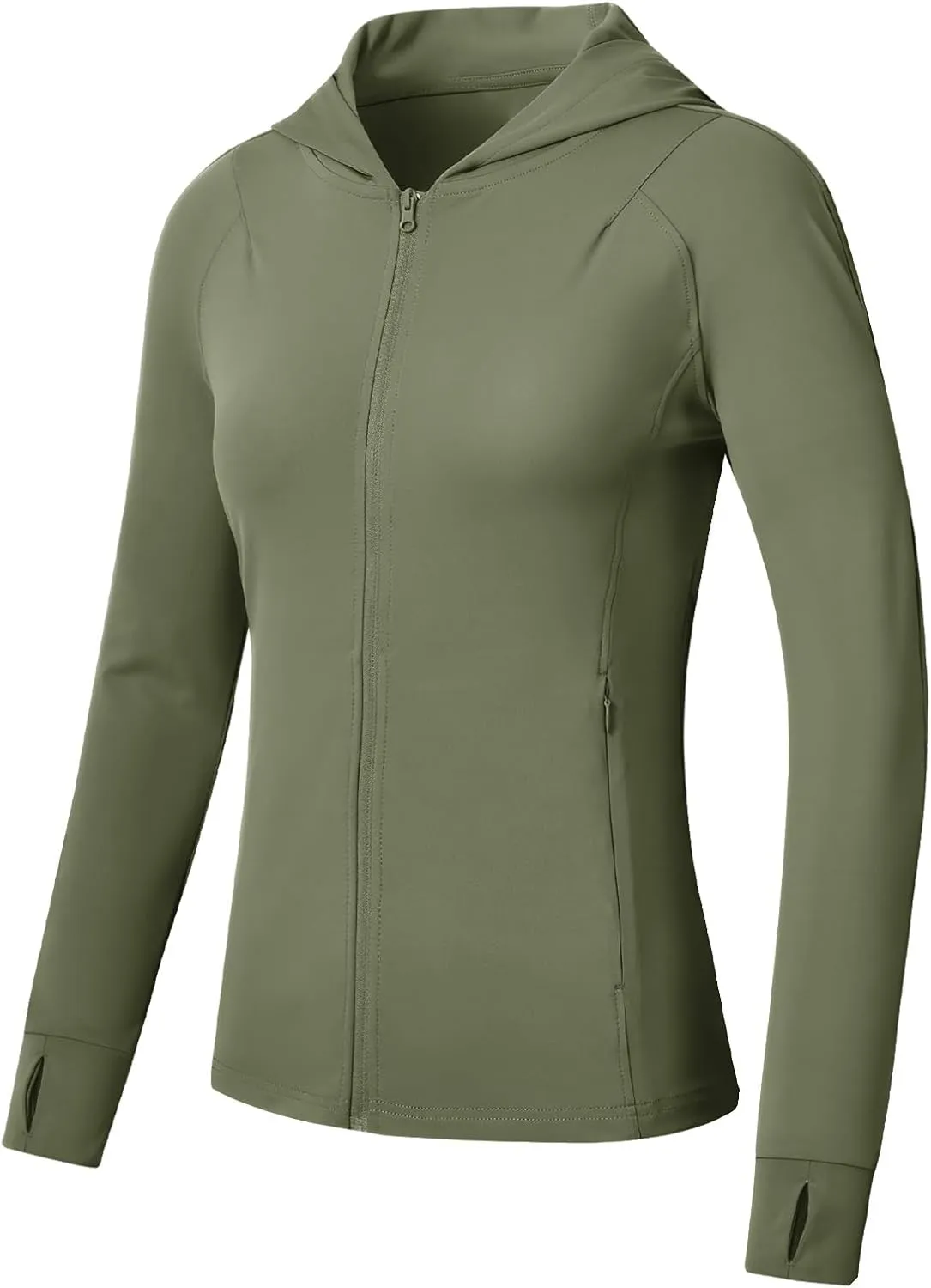 Rdruko Women's Lightweight Workout Jackets Full Zip Sports Gym Jackets for Women Slim Fit Yoga Jacket with Thumb Holes