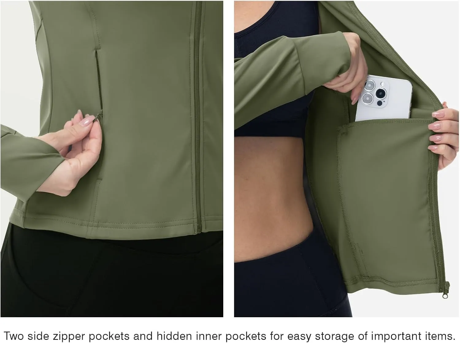 Rdruko Women's Lightweight Workout Jackets Full Zip Sports Gym Jackets for Women Slim Fit Yoga Jacket with Thumb Holes