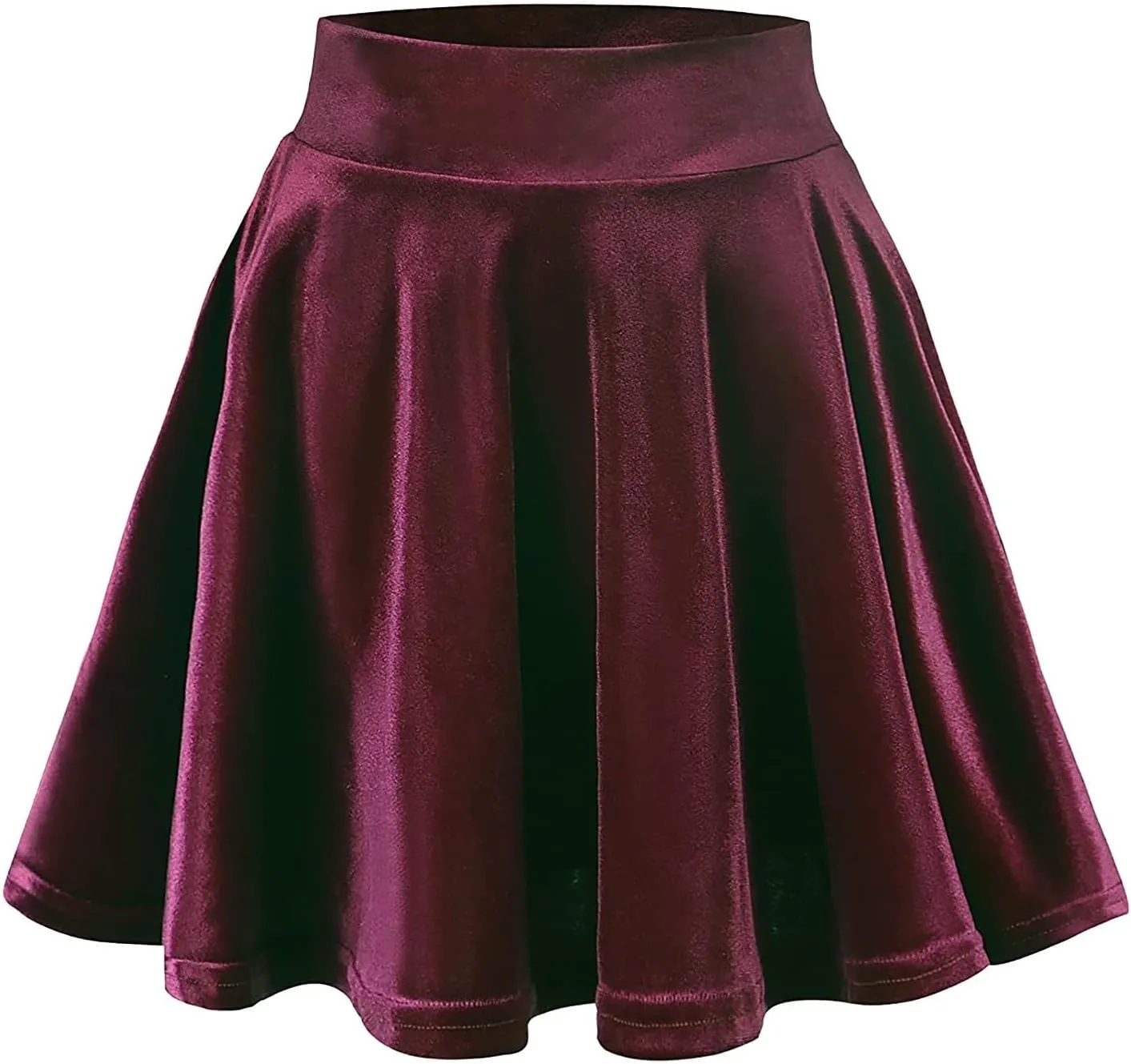 Skirt for Women Mini Skater Skirts Versatile A-line Pleated Skirt Vintage Velvet Stretchy Mini Flared Skater Skirt