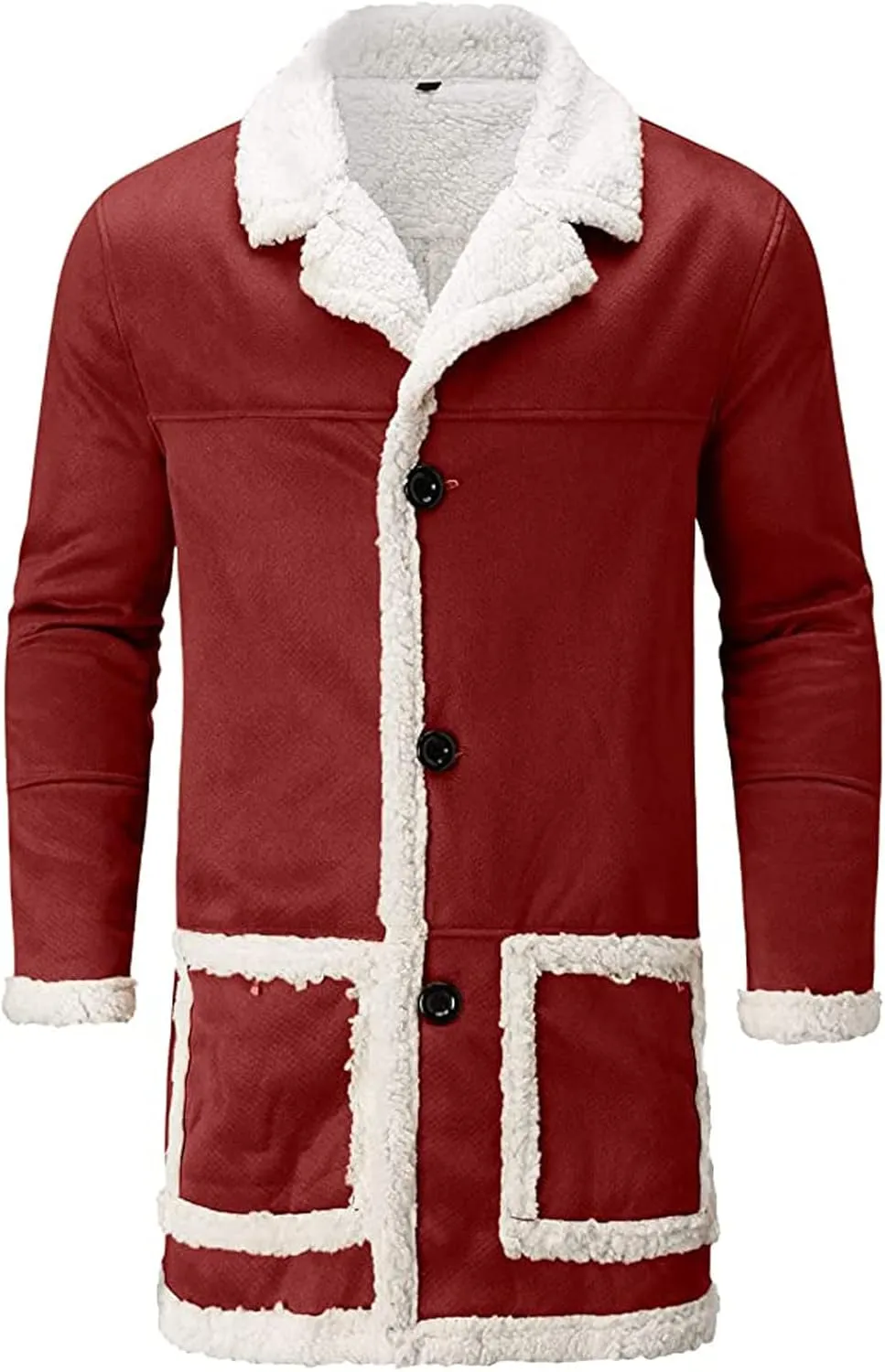 Sport Jackets for Men Men's Casual Cardigan Fleece Lined Solid Buttons Wool Long Sleeve Trench Coat Jackets
