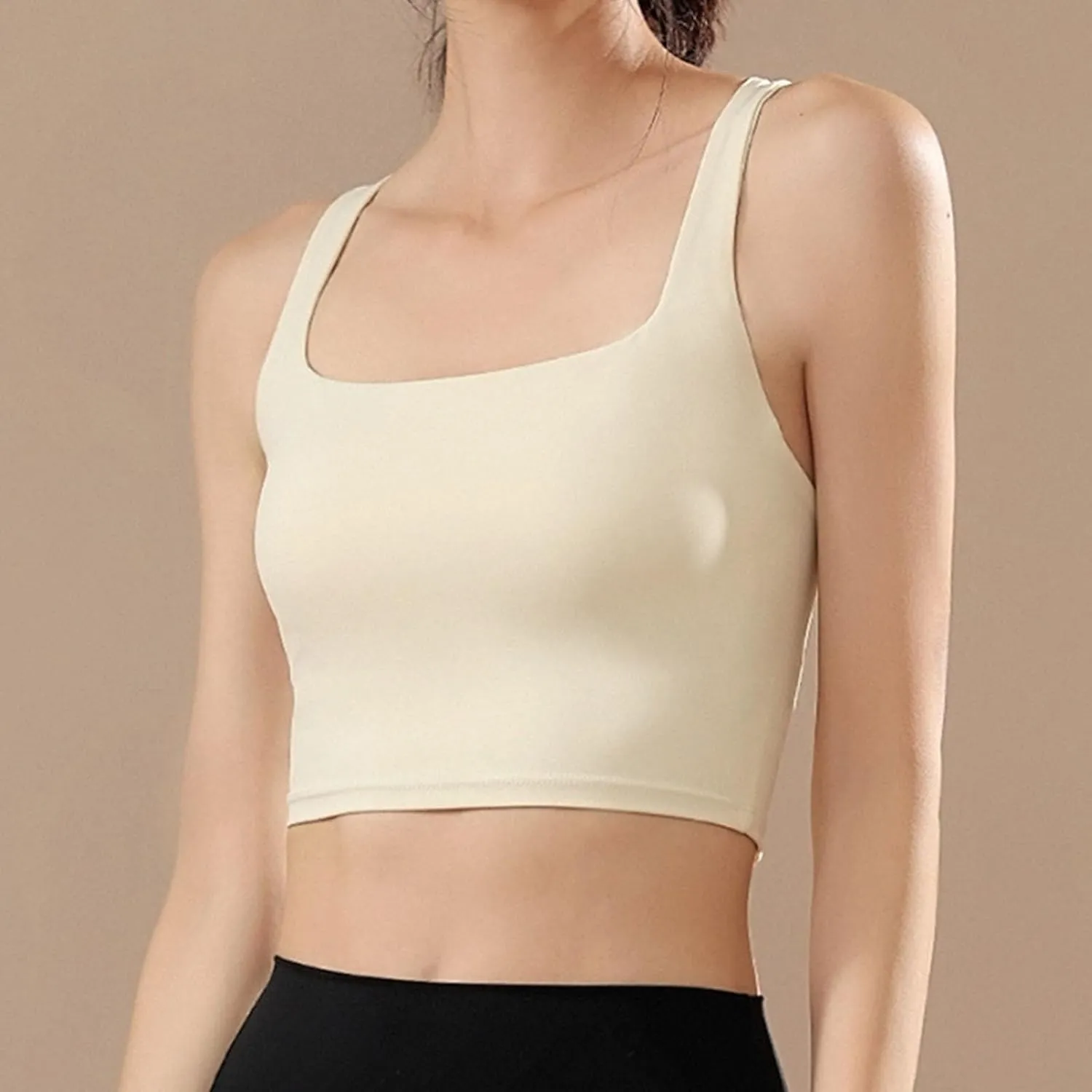 Sports Bras Women's Yoga Bra Solid Color High Elasticity Detachable Chest Pad Beautiful Back Yoga Sports Bra Yoga