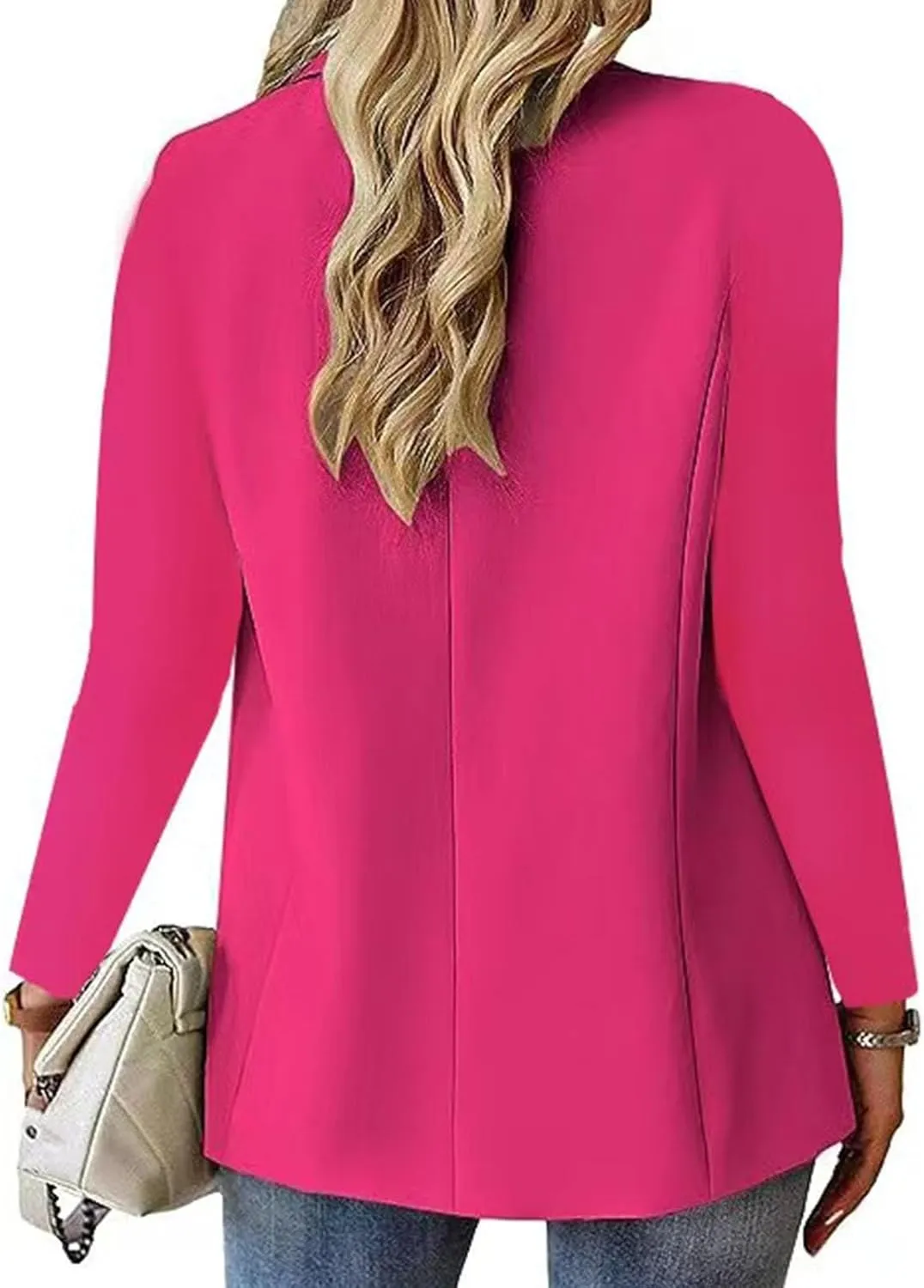 sweat jackets for women Womens Casual Front Long Sleeve Lapel Collar Button Work Business Jacket