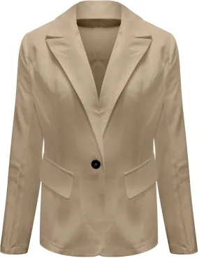 sweat jackets for women Womens Casual Front Long Sleeve Lapel Collar Button Work Business Jacket