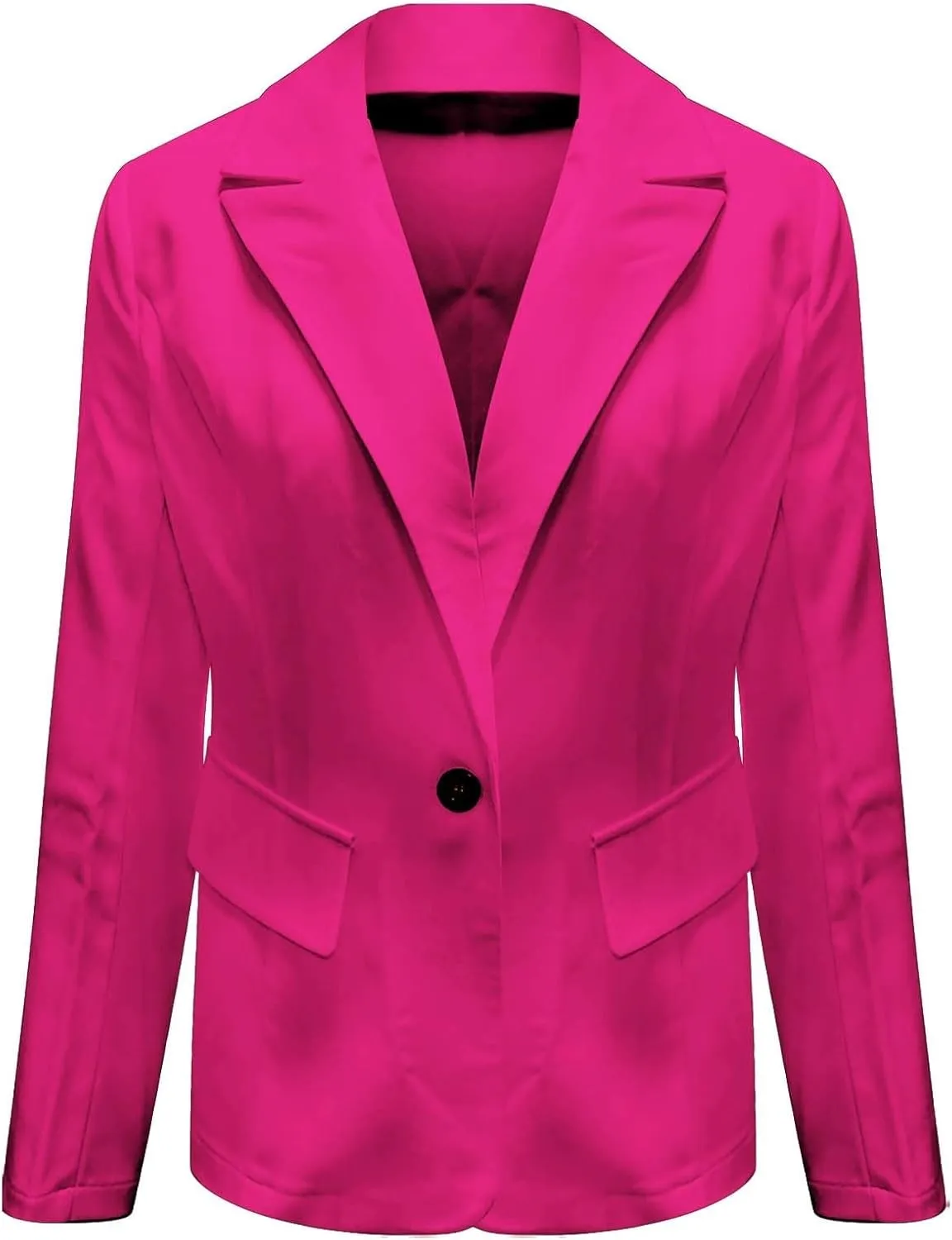 sweat jackets for women Womens Casual Front Long Sleeve Lapel Collar Button Work Business Jacket