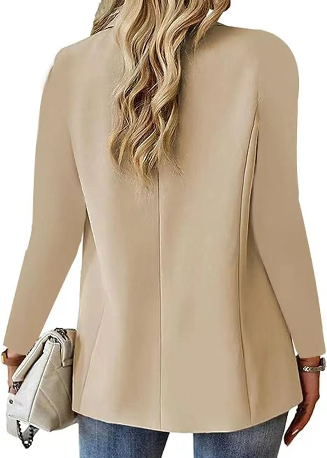 sweat jackets for women Womens Casual Front Long Sleeve Lapel Collar Button Work Business Jacket