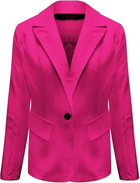 sweat jackets for women Womens Casual Front Long Sleeve Lapel Collar Button Work Business Jacket
