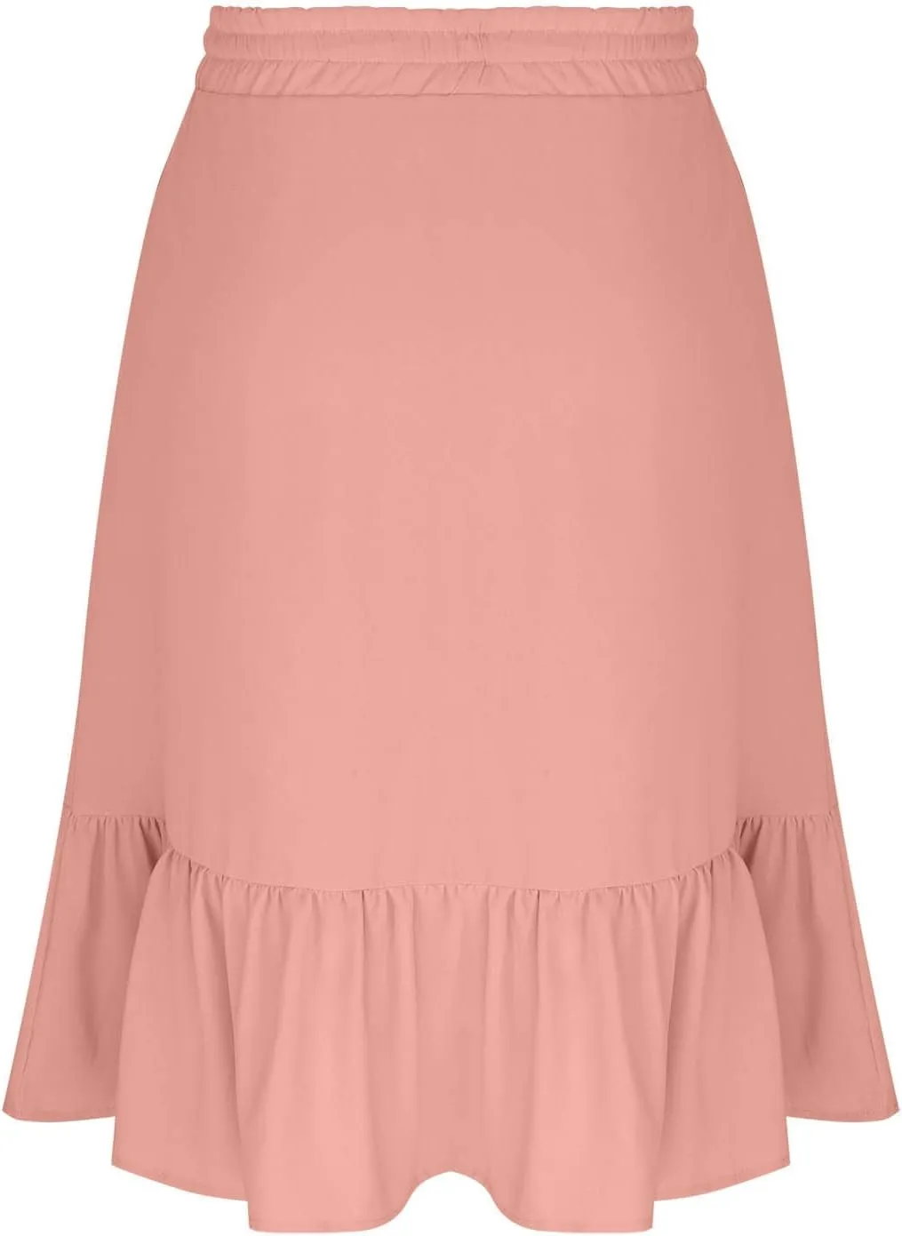 TANGNADE Womens Skirts Summer Midi Length High Waist Drawstring Casual Beach Ruffle Tiered Skirt Dress with Pockets