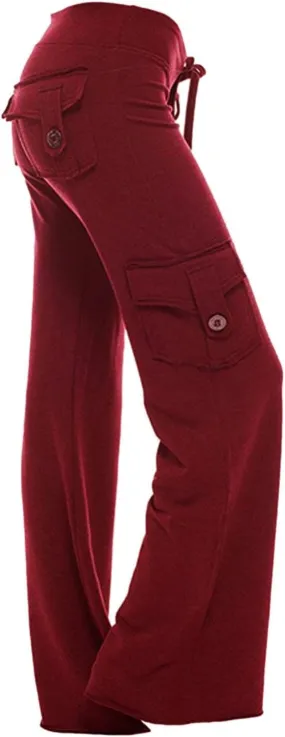 Wide Leg Yoga Pants for Women Casual High Waisted Casual leggings Pants with pockets Workout Lifting Joggers Apparel