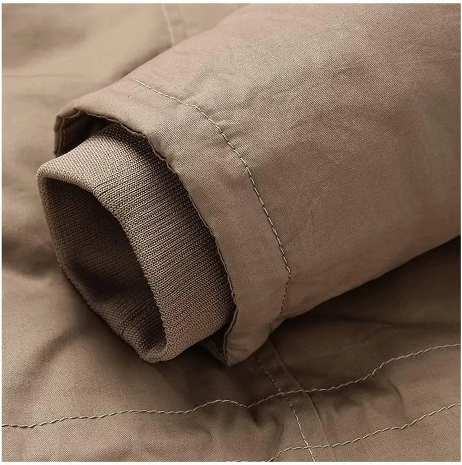 Winter Men Long Jackets Warm Thick Coat Casual Parka Long Fur Collar Fleece Windproof Hooded Jackets
