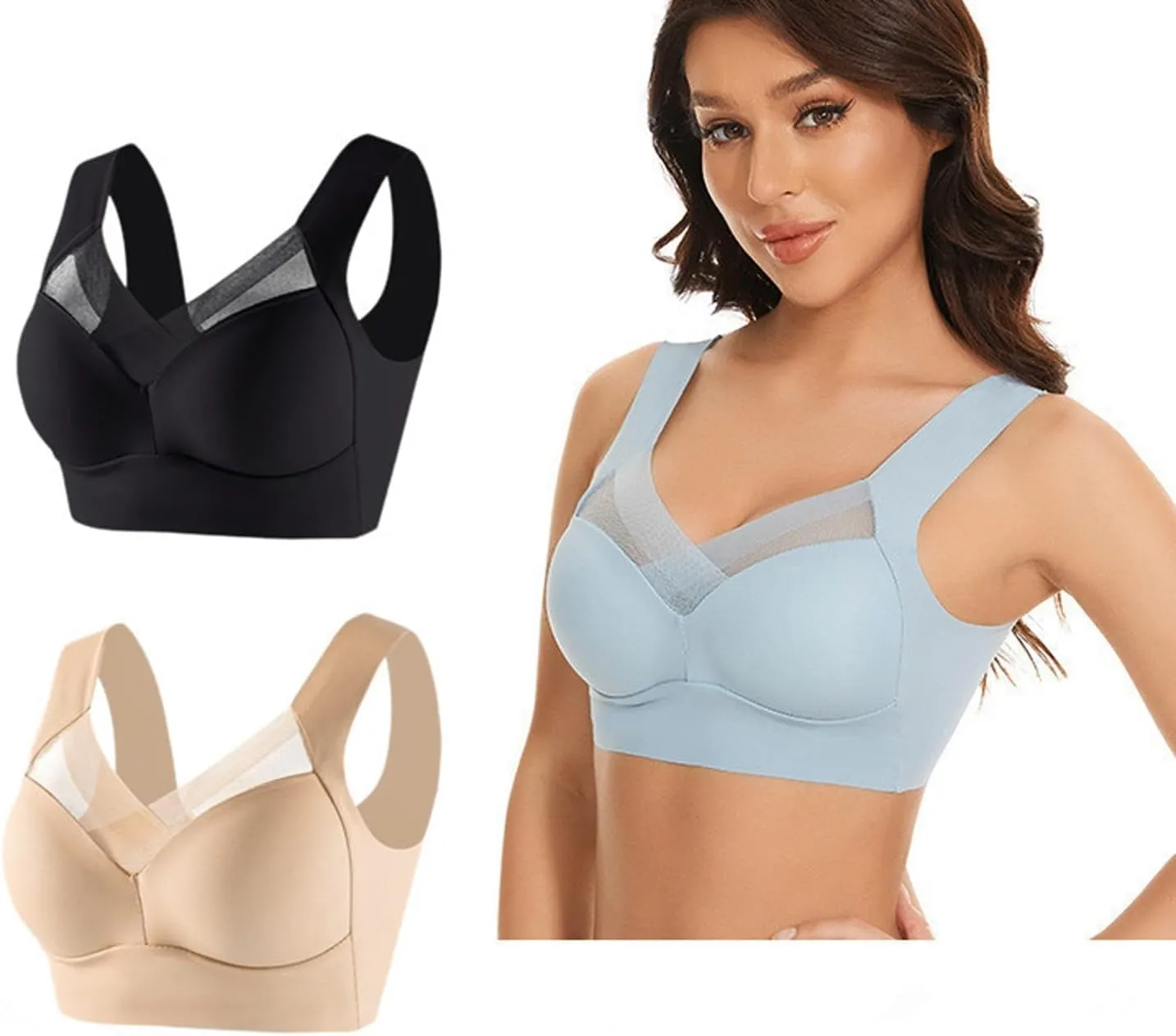 Women's Comfortable and Sexy Sports Gathering Thin Bra and Tank Top Style Underwear Girls Sports Bra for Women