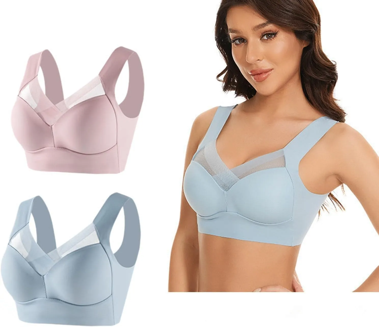 Women's Comfortable and Sexy Sports Gathering Thin Bra and Tank Top Style Underwear Girls Sports Bra for Women