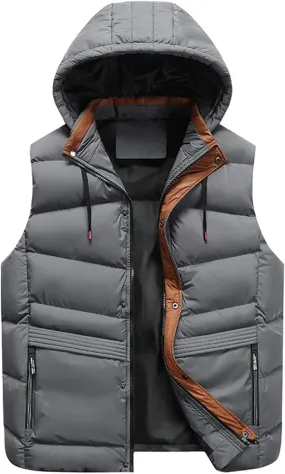 Ymosrh Jackets Men Fashion Casual Men's Vest Loose Autumn and Winter Warm Down Cotton Vest Coat Jackets